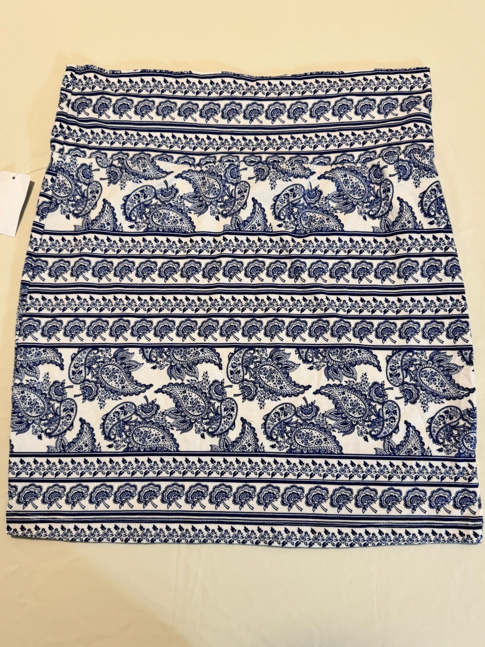 Charlotte Russe NWT Blue & White Paisley Shabby Chic Mini Skirt Size L